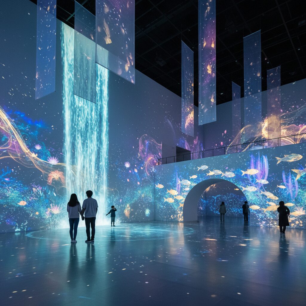 아르떼뮤지엄 제주 미디어아트 전시실 내부