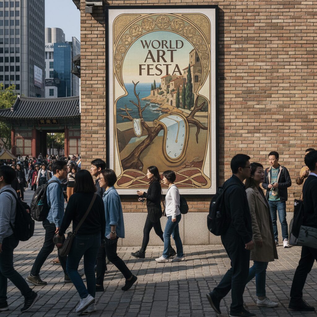 월드 아트페스타 포스터와 살바도르 달리 작품 이미지