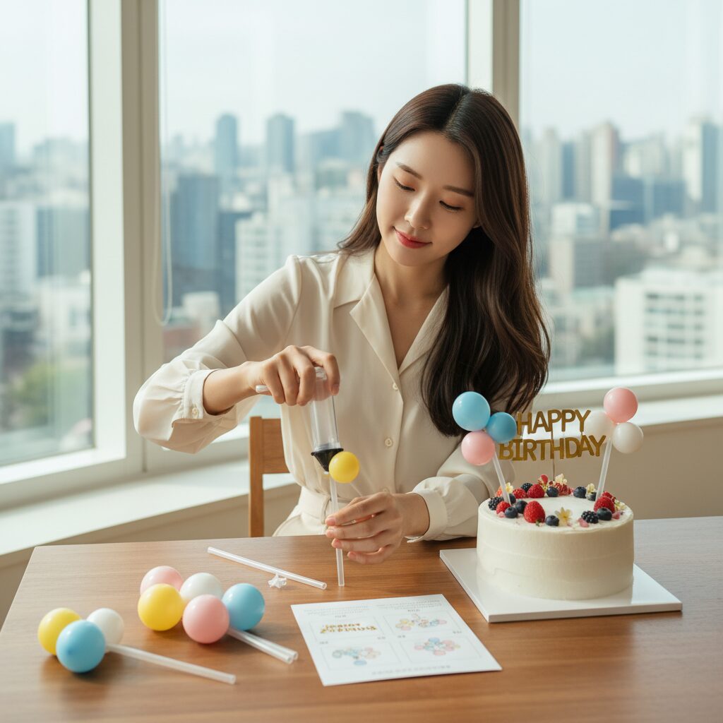 풍선 토퍼 배열 방법