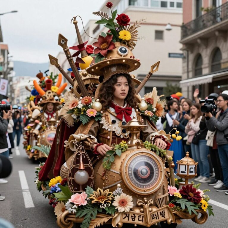 바르셀로나 3월 캔디 축제 퍼레이드 모습