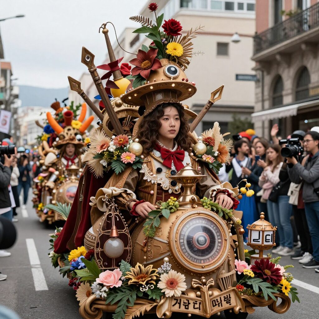 바르셀로나 3월 캔디 축제 퍼레이드 모습