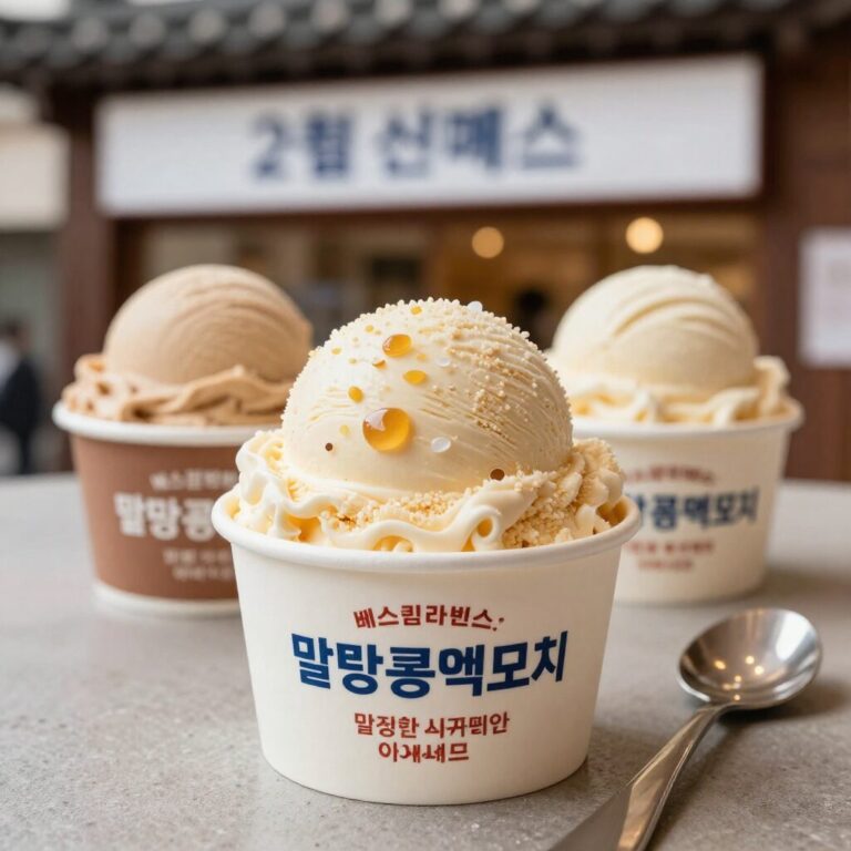 베스킨라빈스 2월 신메뉴 진정한 쫀꾸렛과 말랑콩떡모찌맛 아이스크림 컵