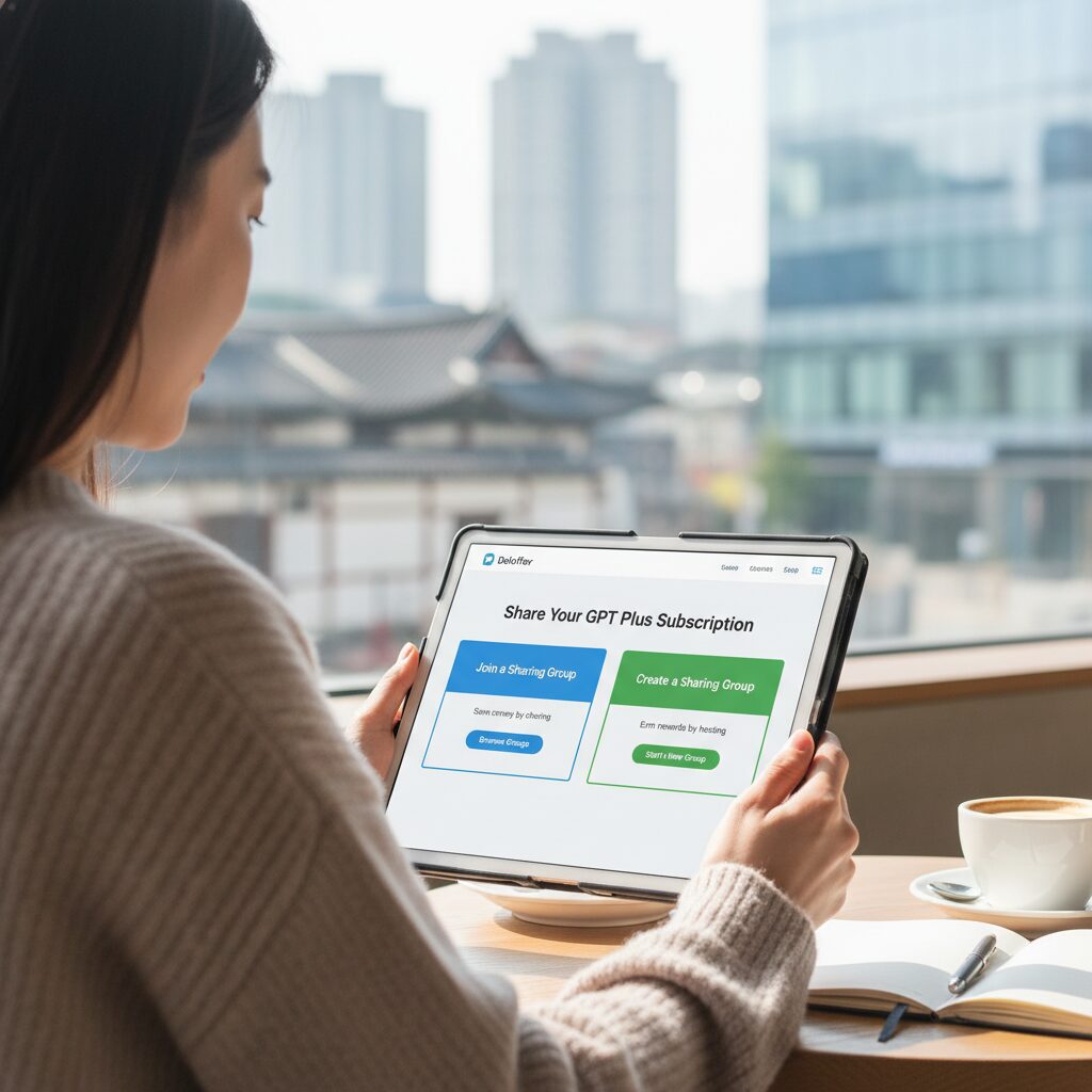 Doloffer 웹사이트에서 챗GPT 플러스 구독 공유 선택 화면