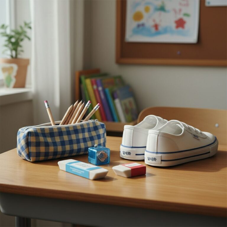 초등학교 입학 준비물로 꼭 필요한 연필 필통 지우개 실내화