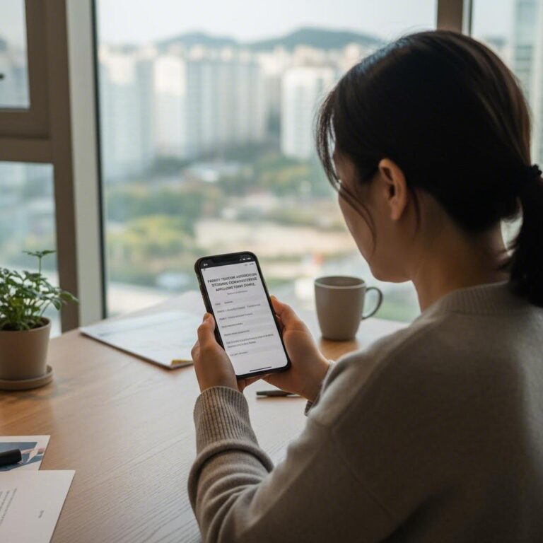 학부모운영위원회 입후보 신청서 예시가 적힌 모바일 화면