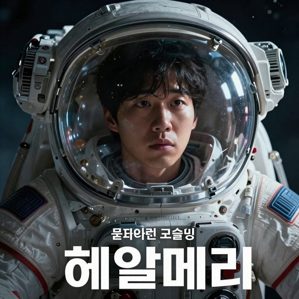 프로젝트 헤일메리 영화 포스터 라이언 고슬링이 우주선 안에서 고민하는 표정