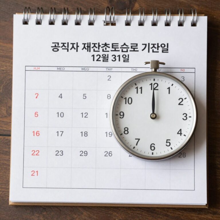 공직자 재산신고 기준일 12월 31일을 가리키는 달력과 시계