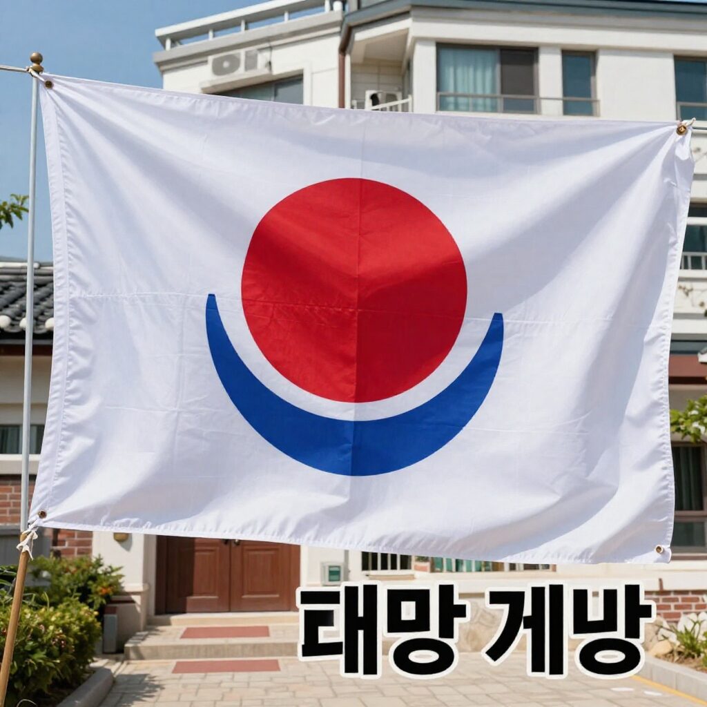 단독주택과 아파트 건물별 태극기 게양 위치 안내 사진