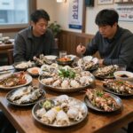 태안 봄 여행 실치회 맛집 가이드 태안 바다횟집 태안본점의 실치회와 다양한 해산물 상차림