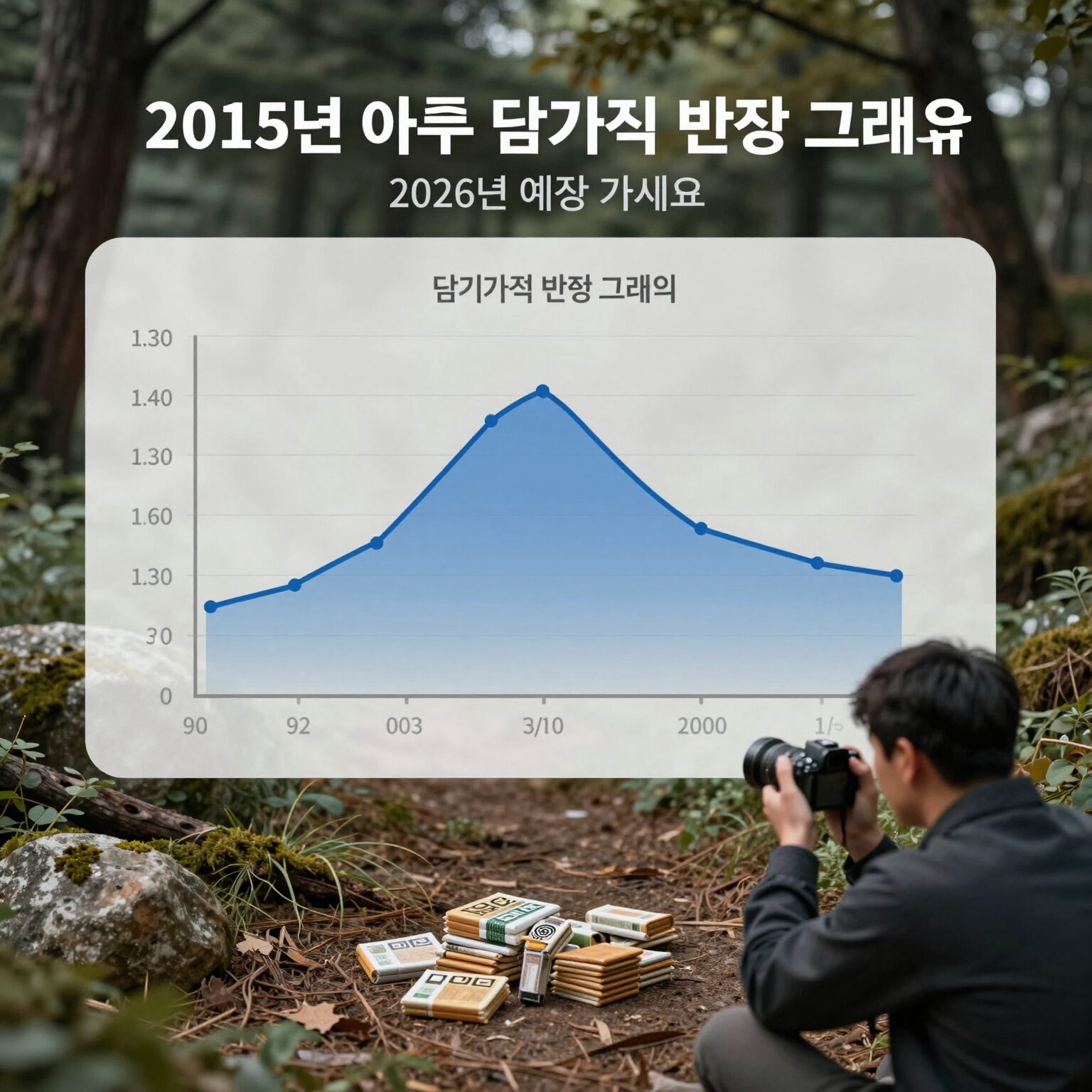 2015년 이후 담배 가격 변동 그래프와 2026년 예상 가격 표시