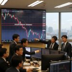 코스피 일간 급락 차트와 서킷브레이커 발동 시점 표시