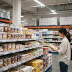 코스트코 매장 내 다양한 식품과 생활용품이 진열된 모습