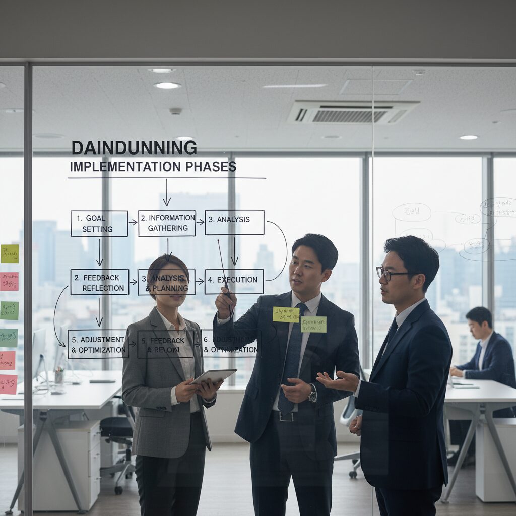 데인더닝 실천 단계를 설명하는 그래픽