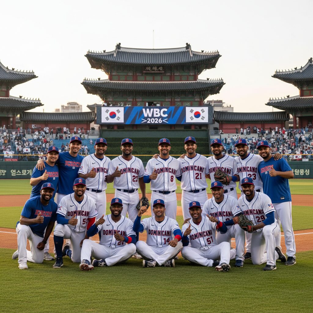 2026 WBC 도미니카 공화국 대표팀 선수들이 함께하는 단체 사진