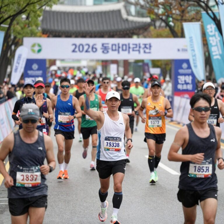 2026 동아마라톤 광화문 출발점에서 많은 러너들이 준비하는 모습