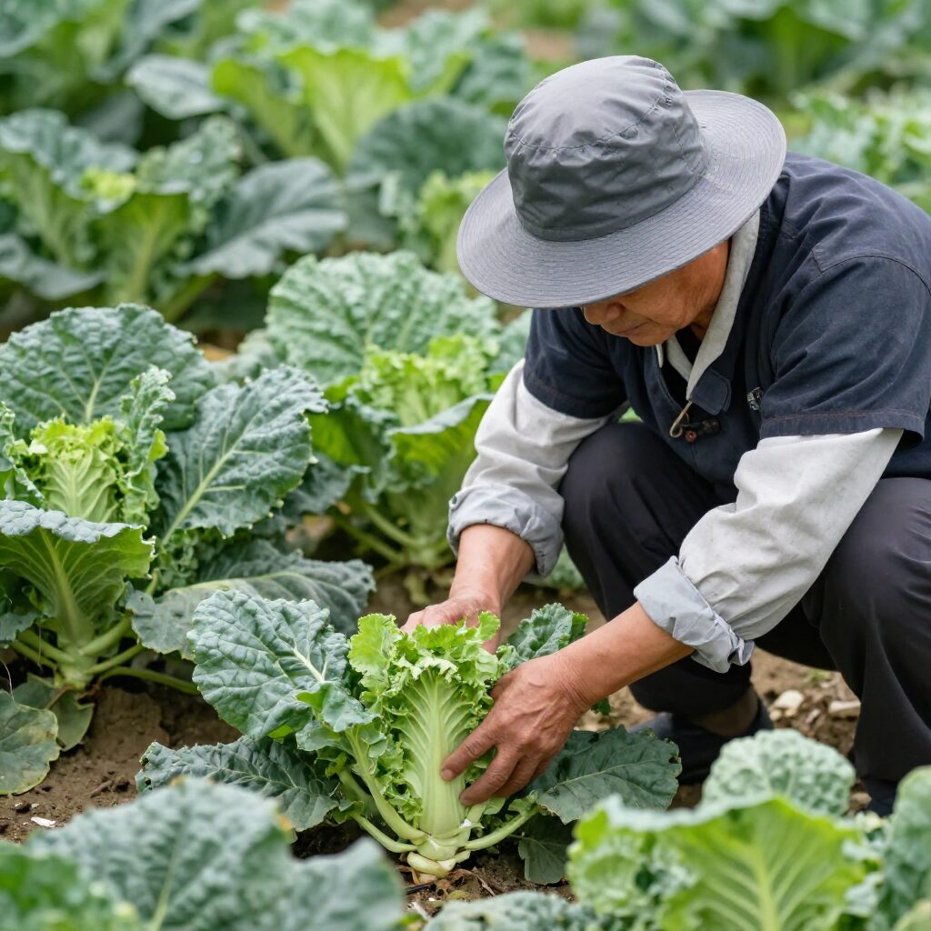 곰보배추 채취하는 모습
