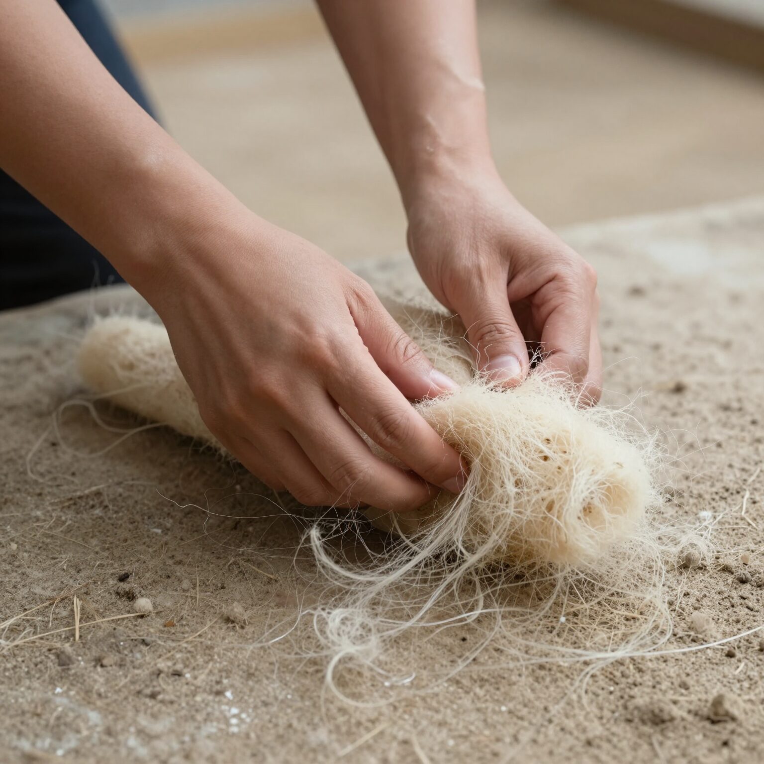 손질 후 물기를 제거하는 곰피