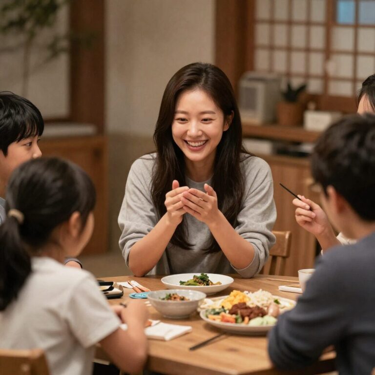 김태리가 아이들에게 연기를 가르치고 웃고 있는 모습