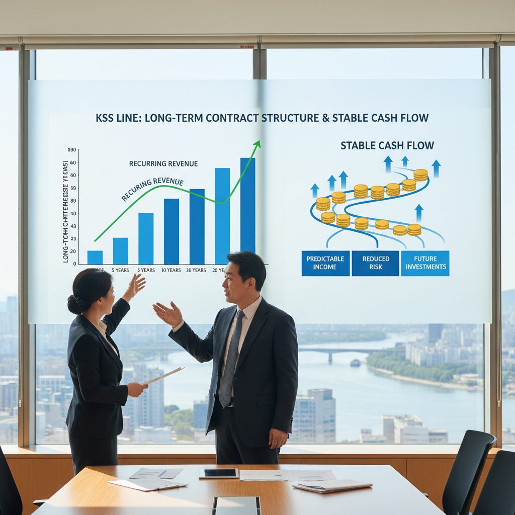 KSS해운 장기 계약 구조와 안정적인 현금흐름을 나타내는 그래프
