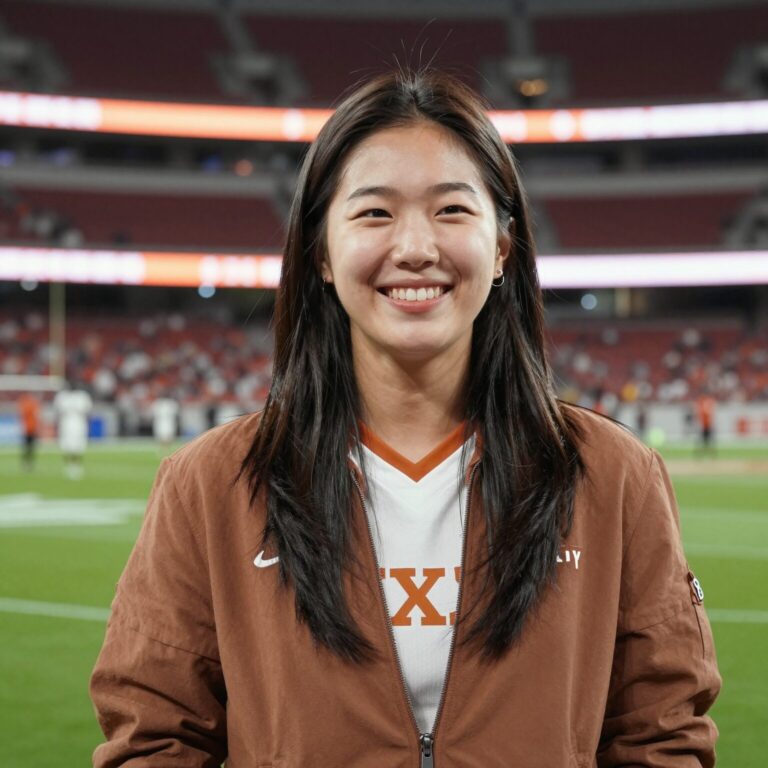 이서진이 텍사스 풋볼 경기장을 배경으로 웃고 있는 모습