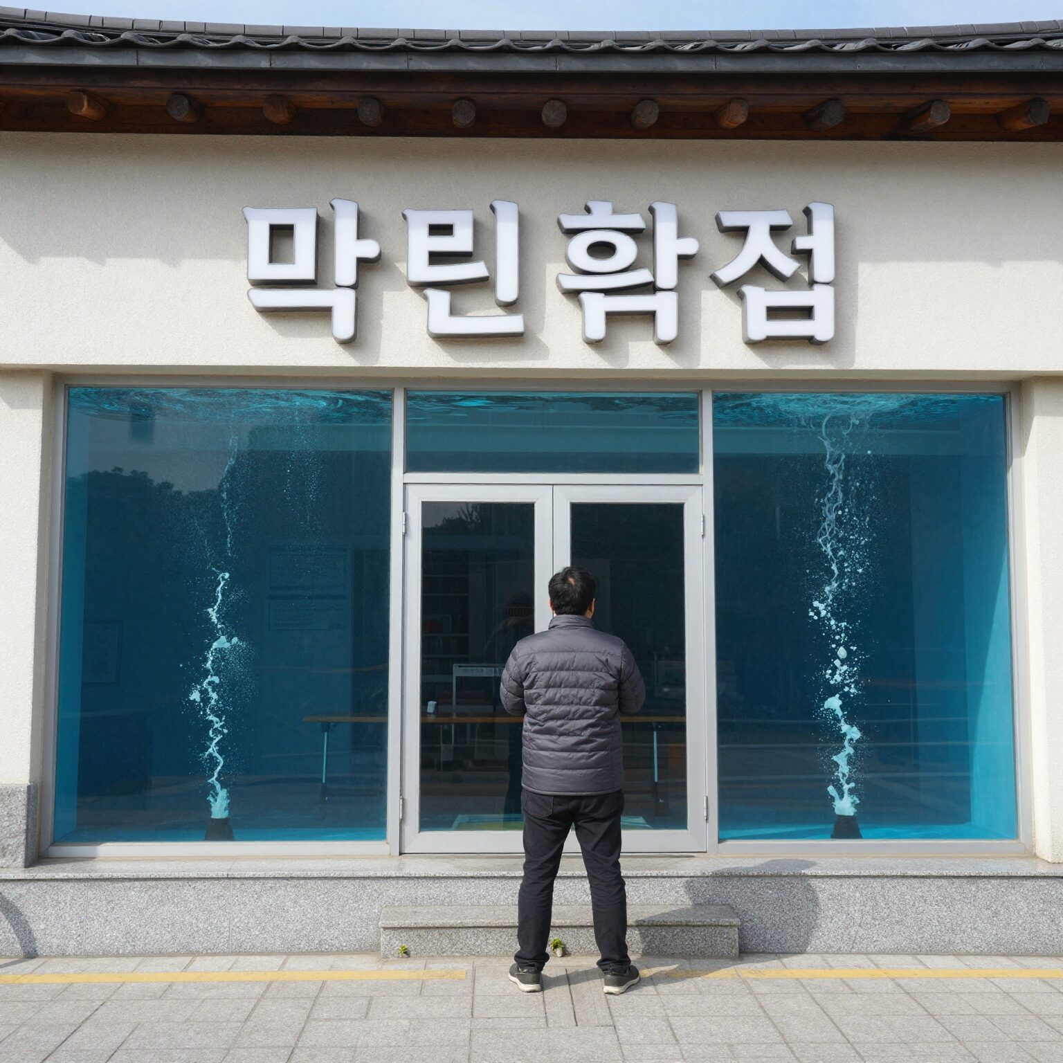 해운대 마린횟집 깔끔한 외관과 수조