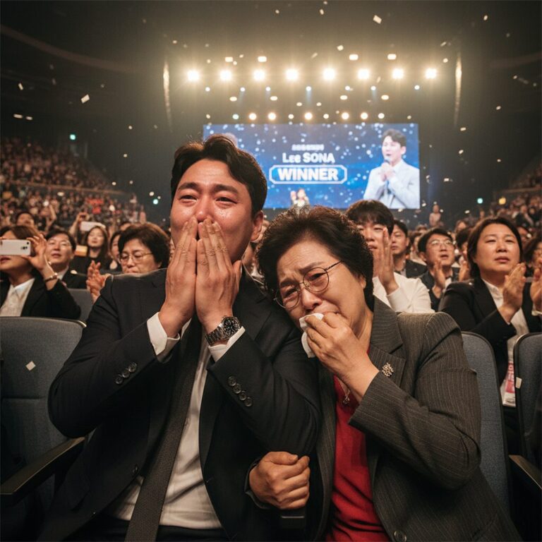 미스트롯4 결승전 객석에서 이소나의 우승을 지켜보며 감격의 눈물을 흘리는 남편 강상준과 어머니