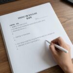 2026년 3월 모의고사 문제지와 등급컷 분석 자료가 놓인 책상