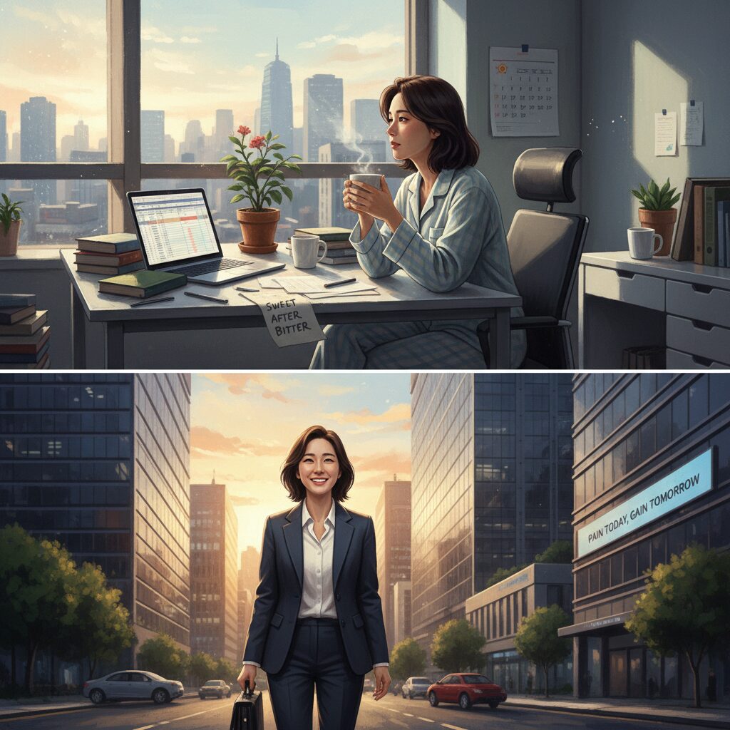 고진감래 신조어를 사용하는 직장인의 일상과 마음을 표현한 일러스트