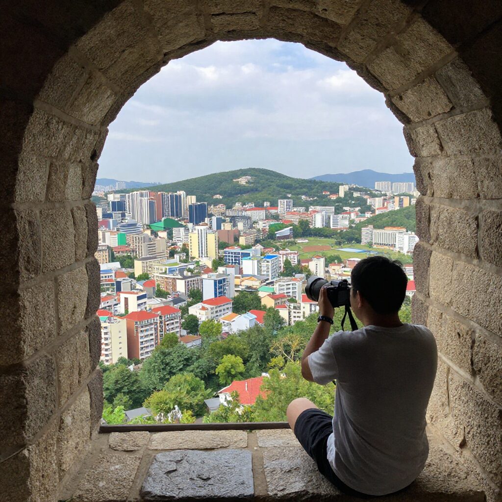 베오그라드 칼레메그단 성채에서 바라본 도시와 강 풍경