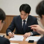 주주총회 의사록 작성 시 서명하는 모습