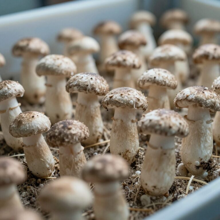 집에서 자라는 표고버섯 재배 키트 모습