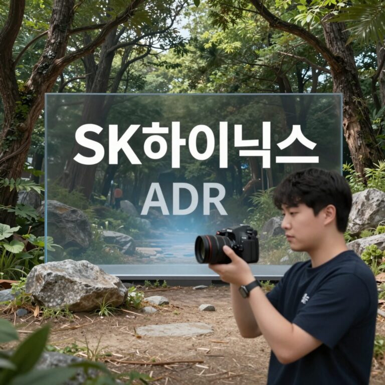 SK하이닉스 ADR 상장을 상징하는 그래픽 이미지