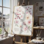 봄 이미지로 만드는 홍보 포스터 만들기 수채화 꽃과 나비가 있는 봄 분위기 포스터 디자인