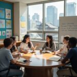 GIA 국제학교의 실체 연예인 자녀 선택 이유와 진실 원형 테이블에 둘러앉아 토론하는 국제학교 학생들