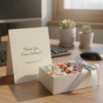 화이트데이에 동료에게 쓸 수 있는 감사 카드와 사탕 이미지