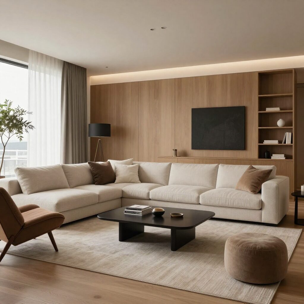 영등포자이 디그니티 거실 인테리어와 가구 배치 예시