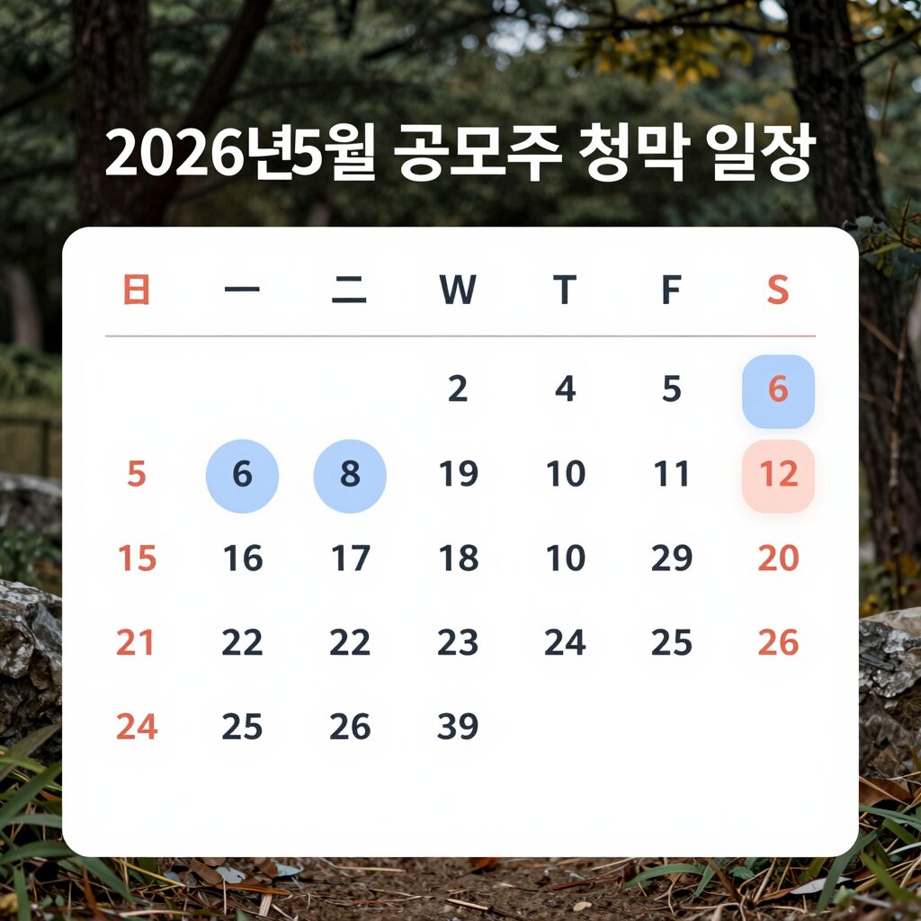 2026년 5월 공모주 청약 일정을 캘린더 형태로 정리한 이미지