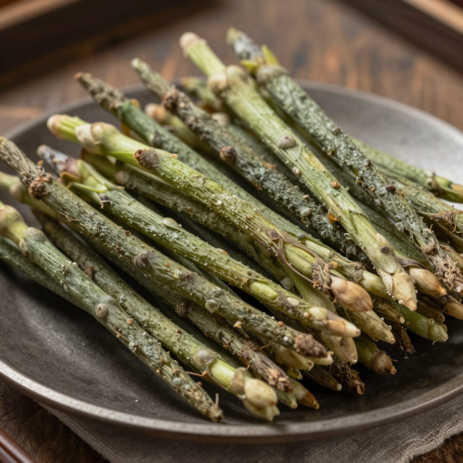 데친 가시오가피순을 이용한 나물과 전 요리