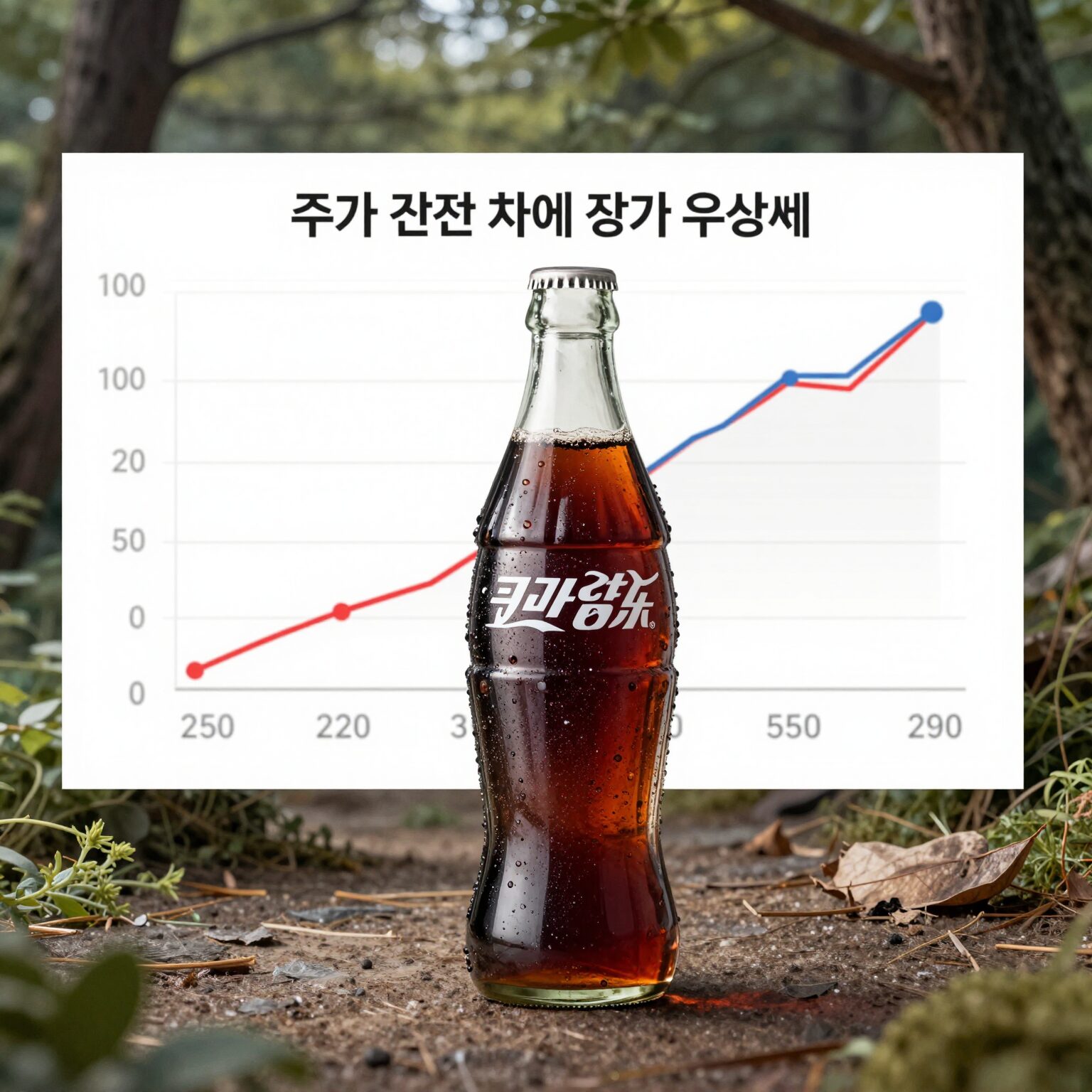 코카콜라 주가 5년간 추이 차트 장기 우상향과 최근 하락세를 보여줌