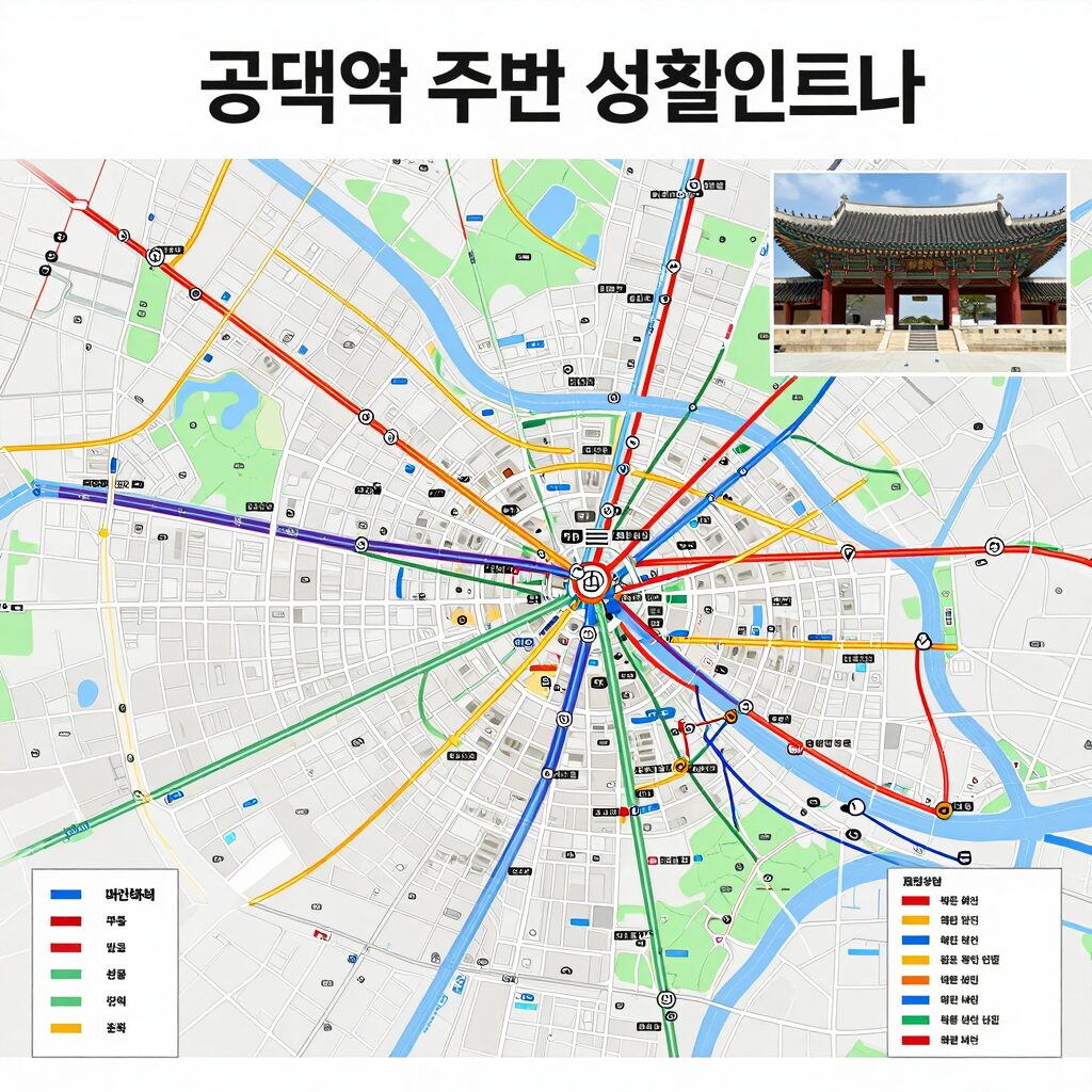 공덕역 주변 교통망과 생활 인프라 지도