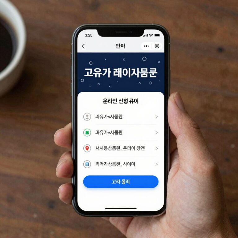 고유가 피해지원금 온라인 신청을 위한 스마트폰 화면, 카드사 앱과 지역사랑상품권 앱 아이콘