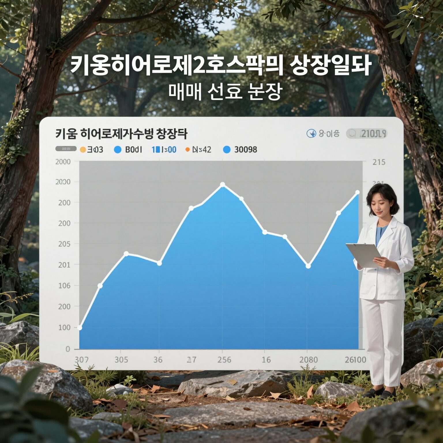 키움히어로제2호스팩 상장일 분봉 차트와 매매 신호 분석