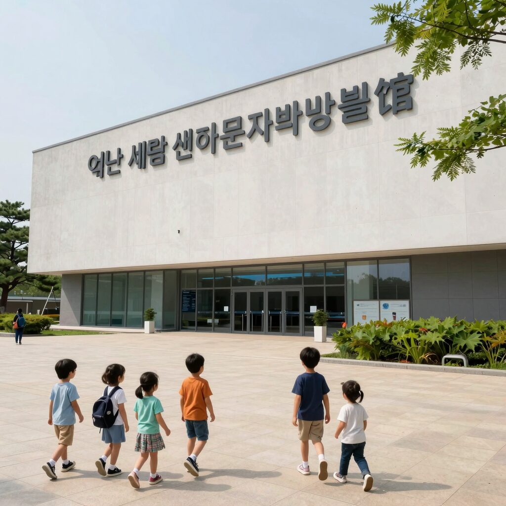어린이날 아이들과 방문하기 좋은 국립세계문자박물관 외관과 야외 공간