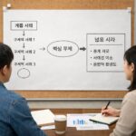 글쓰기 본론에서 미시적 관점에서 거시적 관점으로 논리를 확장하는 과정을 보여주는 다이어그램