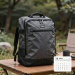 2026년 5월 연휴 달력과 여행 가방이 놓인 테이블