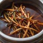 명이나물 장아찌 간장물 끓이고 식히는 과정