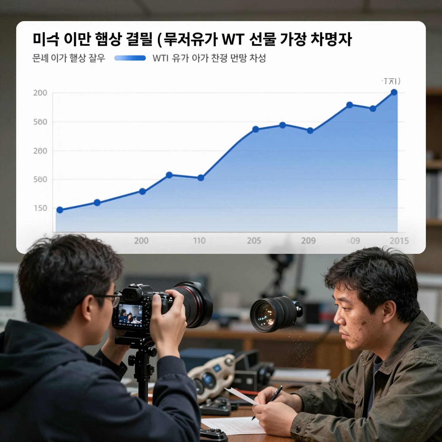 미국 이란 협상 결렬 후 국제 유가 WTI 선물 가격 변동 차트