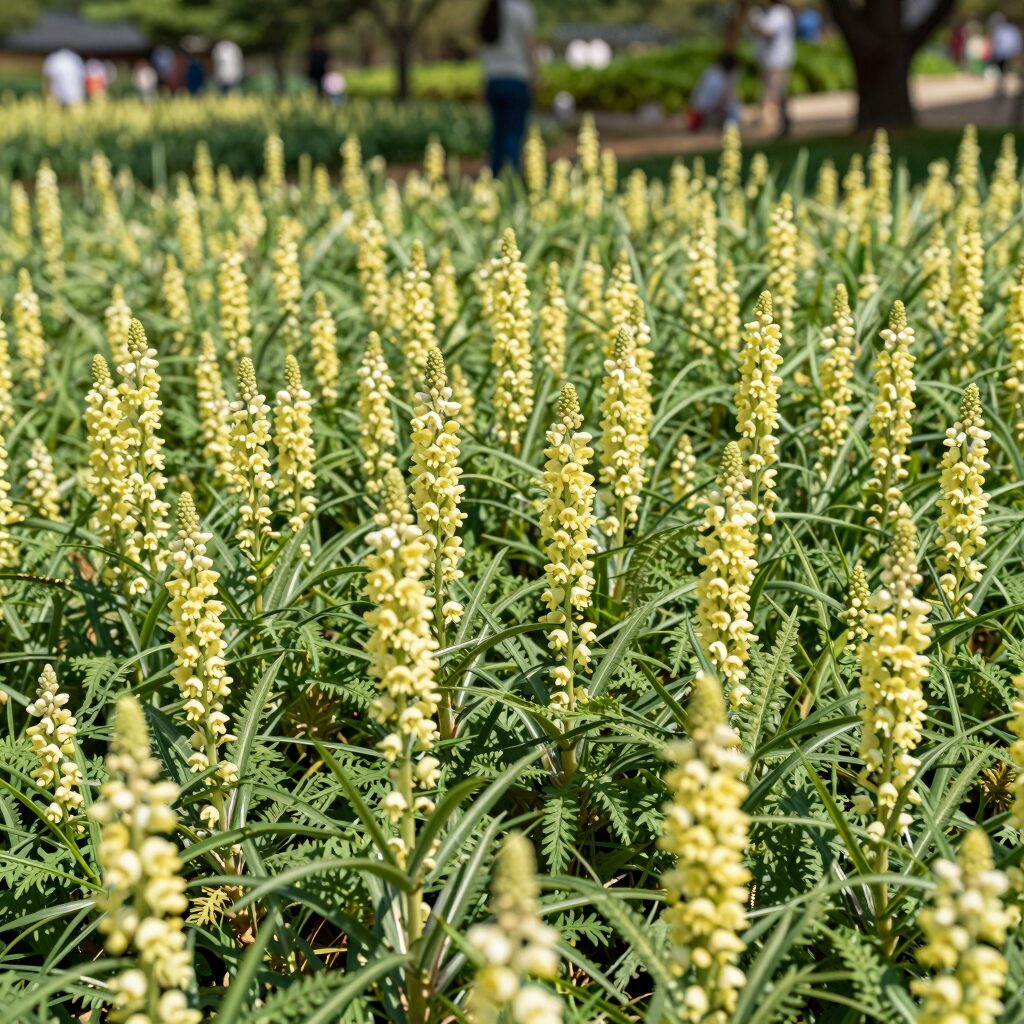 햇살 아래 활짝 핀 개양귀비 꽃밭의 모습
