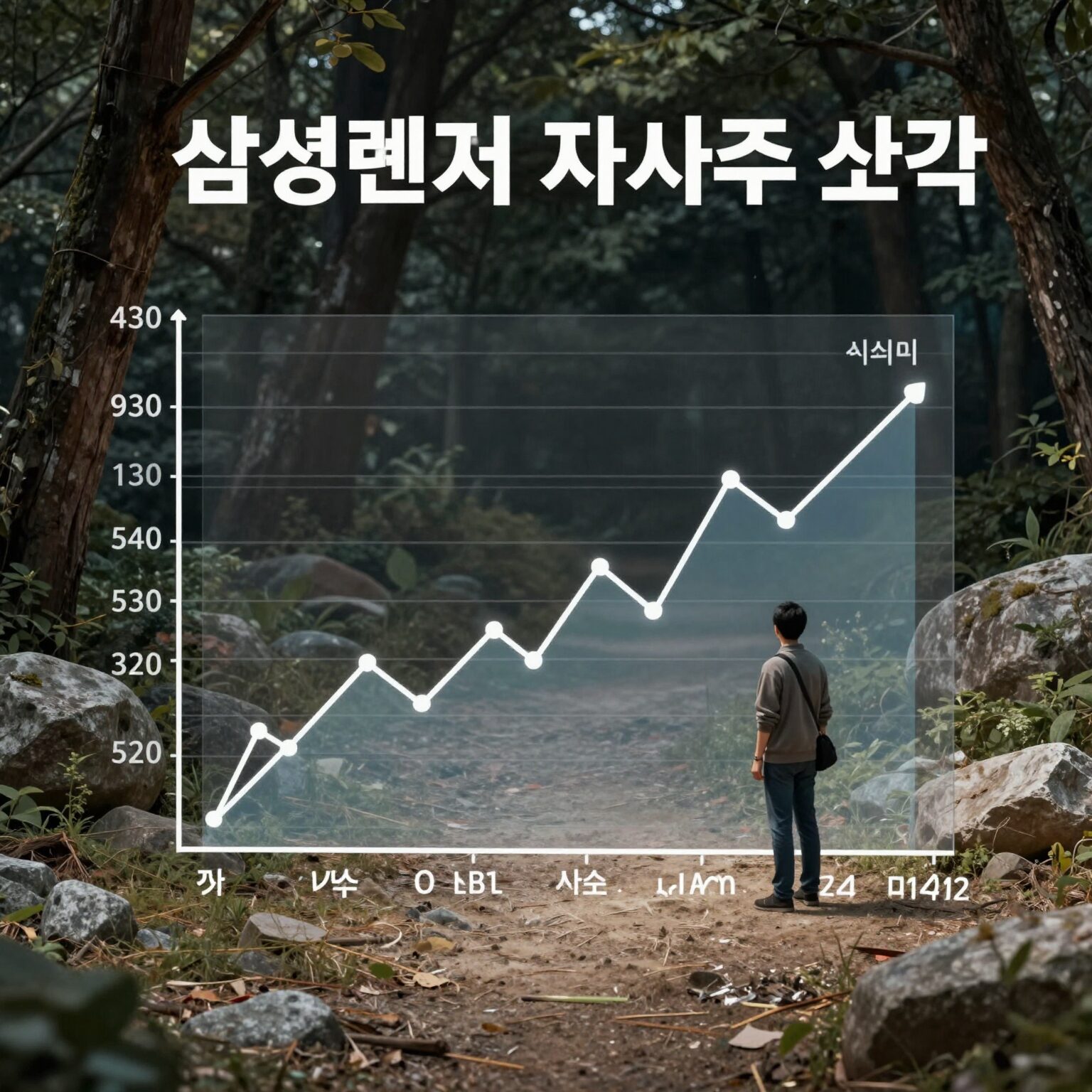 삼성전자 주식 차트와 자사주 소각 개념을 표현한 그래픽