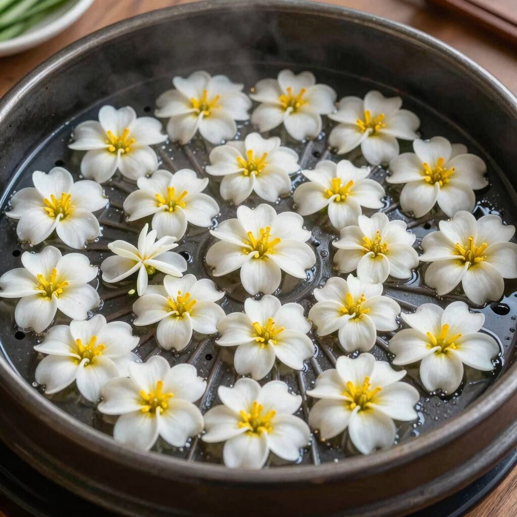 봄꽃게찜 찌는 방법 배딱지 위로 향하게 찜기에 배열